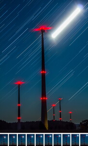 20151003-2650480..773 Startrails 5 Windräder mit Mond v2 mit Phasen